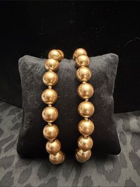 Bronze Beaded Bracelet Pair